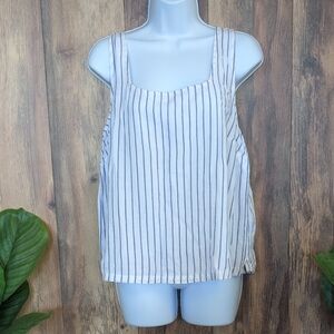 Time and Tru Striped Back Button Up NWT Tank Top XL      M669